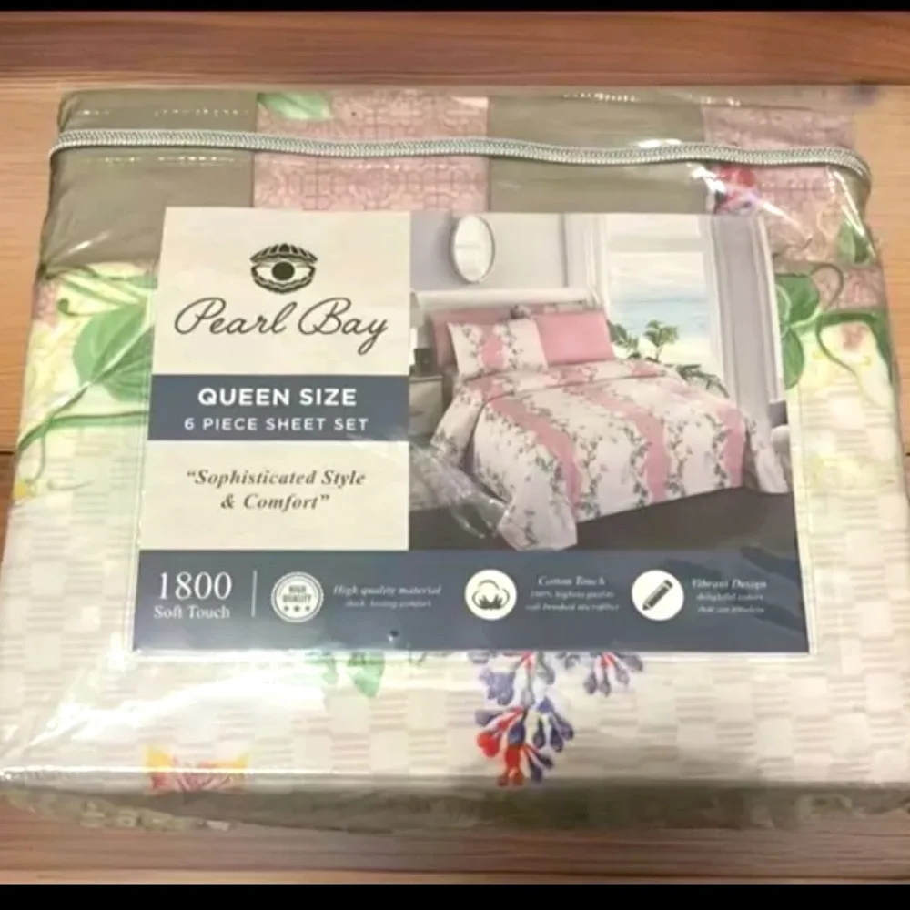 Pearl Bay 1800 Luxury Microfiber 6 Piece Bed Sheet Set Queen Sz 1 Fitted 1Flat 4